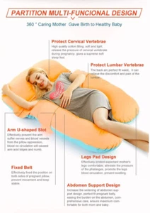 Maternity Pregnancy Body Pillow,U-Shaped Arm Rest Detachable Connection Belt New - Picture 1 of 9