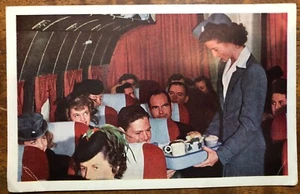 Vintage Postcard United Airlines Stewardess Posted 1947 - Exposition Cancel - Picture 1 of 2