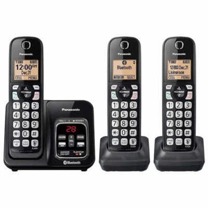 Panasonic, DECT 6.0 Bluetooth 3-Handset Phone System, Link2Cell No Landline Need - Picture 1 of 12