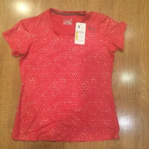 Under Armour Heat Gear Womens Short Sleeve Geometric Pink Compression Shirt L 10 - Picture 1 of 9