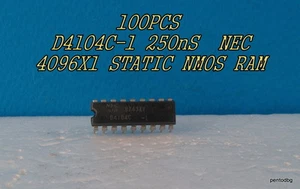 100 PIEZAS D4104 -1 NEC JAPÓN 4K 4096X1 NMOS RAM ESTÁTICA 250ns 28mW DIP-18 NUEVO DE LOTE ANTIGUO RARO - Imagen 1 de 8