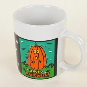 Pumpkin Coffee Mug Sherwood Happy Halloween 10 oz Eyes Leaves - Picture 1 of 9