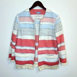 Chaqueta abierta ligera recortada con borla a rayas talla mediana J. Mclaughlin - Imagen 1 de 10