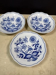 Hutschenreuther Blau Zwiebel Obst Dessert Schalen 5,5" 3er Set - Bild 1 von 4