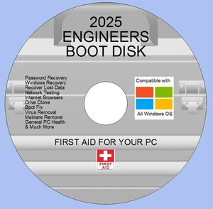 2025 Engineers Boot Disc Recovery Repair & Fix for Windows XP Vista 7 8 10 11 - Picture 1 of 1
