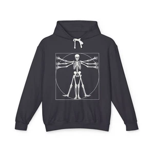 Skeleton Design Lightweight Hoodie, Unisex Pullover, Halloween Apparel - Picture 1 of 5