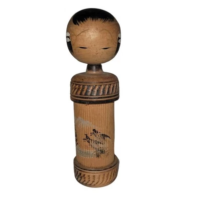 Vintage Kokeshi Doll wood bobble head toy 1960 Japan - Image 1 of 4