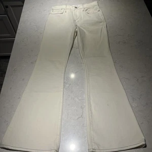 FRAME Denim - Le High Flare Jeans, elfenbein mit hellblauen Nähten, Damengröße 27 - Bild 1 von 12