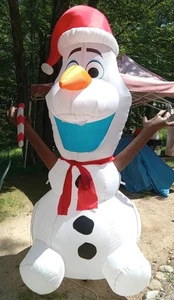 Disney Olaf Frozen Airblown Inflatable Christmas Decor LED 8 Ft Santa - Picture 1 of 11