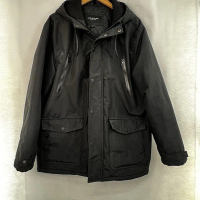 Chaqueta Abrigo Parka Forrada con Capucha Negra Marc New York Talla Grande Foto 1 de 4