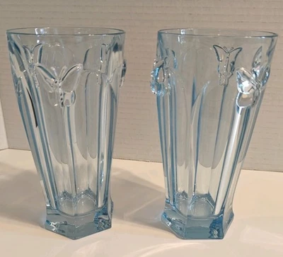 Set of 2 LENOX Butterfly Meadow 12 oz. Highball Tumbler Glass 6 1/2"-  Blue - Image 1 of 4