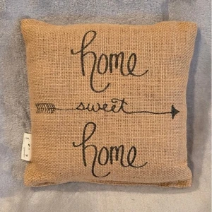 Home Sweet Home Pillow Burlap Accent Throw Pillow Farmhouse Decor - Picture 1 of 2