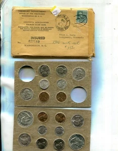 1956 D + P UNITED STATES 18 COIN SILVER MINT ORIGINAL ENVELOPE 4586T - Picture 1 of 1