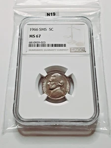 1966 Special Mint Set  NGC MS67  Jefferson Nickel 5C White Label!    N19 - Picture 1 of 2