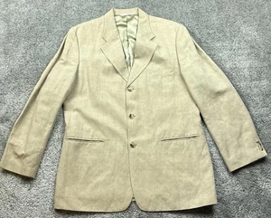 Perry Ellis Blazer Mens 42R Linen Blend 2 Button Suit Jacket Sport Coat Classic - Picture 1 of 15