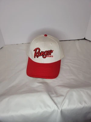 Gorra de béisbol Ranger Boats roja y blanca ajustable con correa de gancho y bucle Foto 1 de 4
