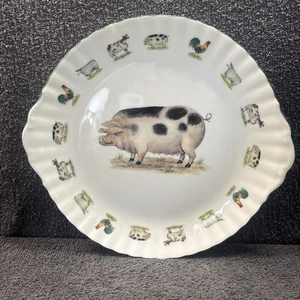 Assiette à cochon de ferme - Jardin royal - Assiette de service ovale 31,5 cm - Photo 1/13