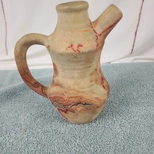 Vintage Nemadji Pottery American Indian Vessel Pitcher Glazed Inside 7.5 x6" - Picture 1 of 7