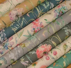 Cortina De Tela Floral De Lino Y Algodón De Hortensia Para Cojín Y Tapicería - Imagen 1 de 34