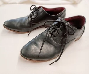 2009 Wms COLE ROOD & HAAN Oxford Shoes 8.5 Black Leather DADDY Original Laces - Picture 1 of 17