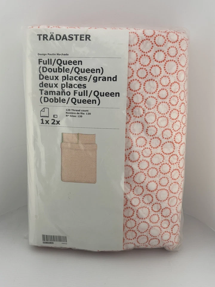 SEALED - IKEA TRADASTER Orange Dotted Circles Duvet Cover & 2 Pillowcase Foto 1 de 4