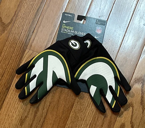 Men's Nike Green Bay Packers Sphere Fan Gloves NWT Small Cover