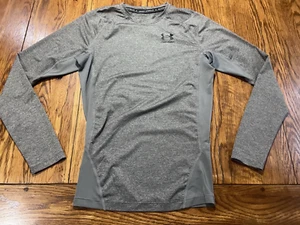 Under Armour Heatgear Compression Long Sleeve Gray Activewear Top Men’s Size M - Picture 1 of 8