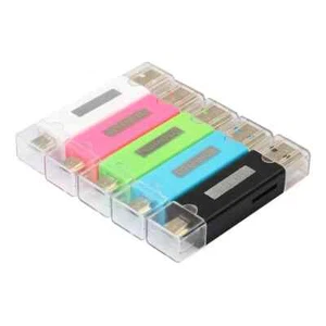 2x USB SD Card Reader Micro USB OTG USB 2.0 Adapter Android iPhone Tablet PC - Afbeelding 1 van 7
