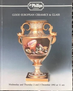 PHILLIPS Auction Catalog 12/2/1992 Good European Ceramics and Glass * - Picture 1 of 9