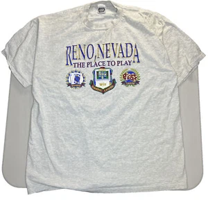 Vintage Reno Nevada Casino Classic T-Shirt “The Place To Play” Gambling Men’s XL - Picture 1 of 9