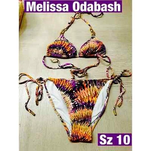 Melissa Odabash, String Bikini with gold chains Sz 10 New no tags - Bild 1 von 10