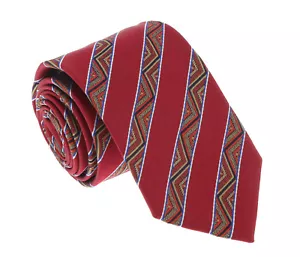 Missoni U5128 Red/Gold Awning 100% Silk Tie - Picture 1 of 3