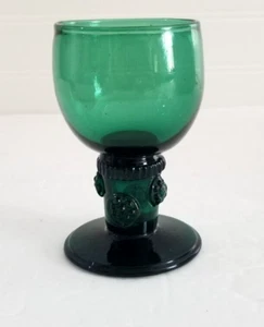 Antique Style Georgian Hock Wine Glass Bristol Green 4.5" Roemer - Picture 1 of 20