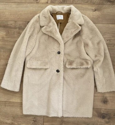 ABRIGO DE PELUCHE PELUDO PIEL SINTÉTICA ZARA NIÑAS 13-14 Años Foto 1 de 4