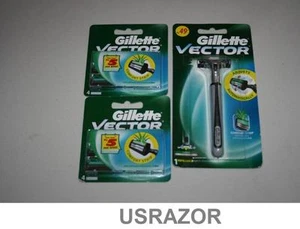 9 GILLETTE Vector Razor BLADES Cartridges Fits -Same as Atra Plus Shaver Refills - Picture 1 of 1