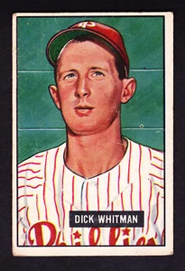 1951 BOWMAN #221 DICK WHITMAN PHILLIES ROOKIE - Picture 1 of 2