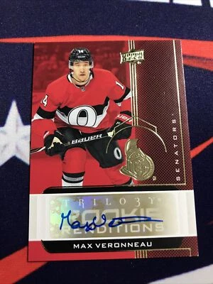2019 Trilogy Renditions Gold Foil Signatures Max Veronneau #RR-27 Rookie Auto RC - Image 1 of 2