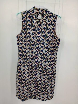 CAbi Amour Interlocking Heart Chain Button Front Sleeveless Shirt Dress Size M - Image 1 of 4