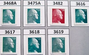 Washington Definitive Basic Set of 7 MNH 3468A 3475 3482 3616 3617 3618 and 3819 - Picture 1 of 2