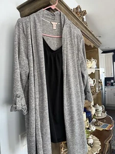 WHITE STAG LOOKS LIKE 2 PIECES 3/4 SLEEVES BLACK CARDIGAN W/TANK SZ 2x - Picture 1 of 8