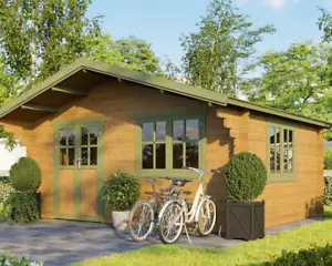 Gartenhaus Holzhaus Gartenlaube Blockhaus 5x4m 35mm - Bild 1 von 6