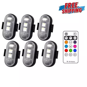 Luz intermitente LED RGB inalámbrica recargable control remoto luces estroboscópicas 6 piezas - Imagen 1 de 11