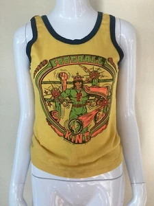 Vtg 1977 Sears Put On Shop Teen Male Foosball King Tank Top Baby Tee Size Small - Picture 1 of 6