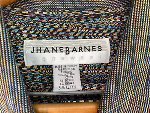 Jhane Barnes Poloshirt Herren XL Abstrakt Geometrisch Mehrfarbig - Bild 1 von 16