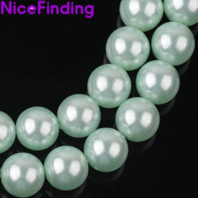 Круглые жемчужные бусины 10 мм для изготовления ювелирных изделий оптом 15 дюймов сделай сам - Изображение 1 из 4