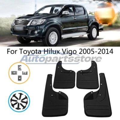 Protectores contra salpicaduras moldeados 4 piezas aletas delanteras traseras barro para Toyota Hilux Vigo 4x4 2005-14 Foto 1 de 4