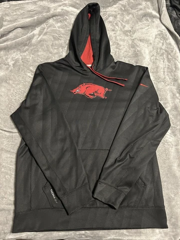 Arkansas Razorbacks Nike Sweatshirt Hoodie Therma Fit Mens Size Large Fast Ship! Cover