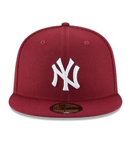 New Era 59Fifty Hat NewYork Yankees MLB Basic Cardinal Red Fitted Cap 5950 7 5/8