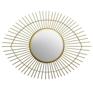 Kusso Gold Metal Eye Shaped Wall Mirror for Bathroom Bedroom Hallway - Picture 1 of 5