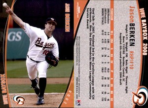 Jason Berken 2008 Grandstand Bowie Baysox #1 Card *AutographDen*